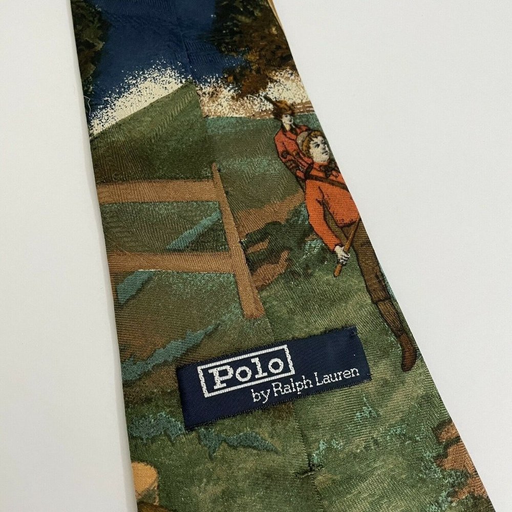 VINTAGE Polo RALPH LAUREN Silk GOLF CLUBS NECK TIE - Picture 5 of 7